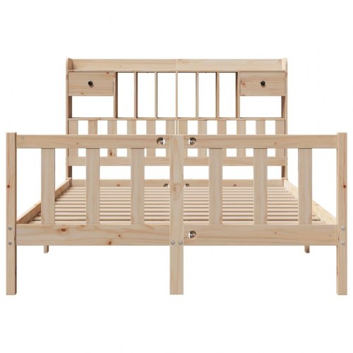 Seng med reol uden madras 140x190 cm massivt fyrretræ