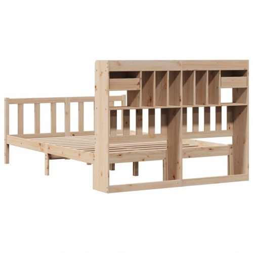 Seng med reol uden madras 140x190 cm massivt fyrretræ