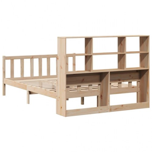 Seng med reol uden madras 120x190 cm massivt fyrretræ