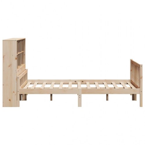 Seng med reol uden madras 150x200 cm massivt fyrretræ