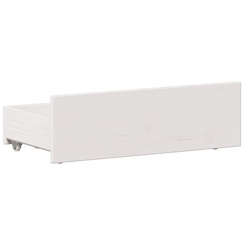Seng med reol uden madras 100x200 cm massivt fyrretræ hvid