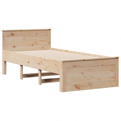 Seng med reol 90x190 cm i massivt fyrretræ - uden madras