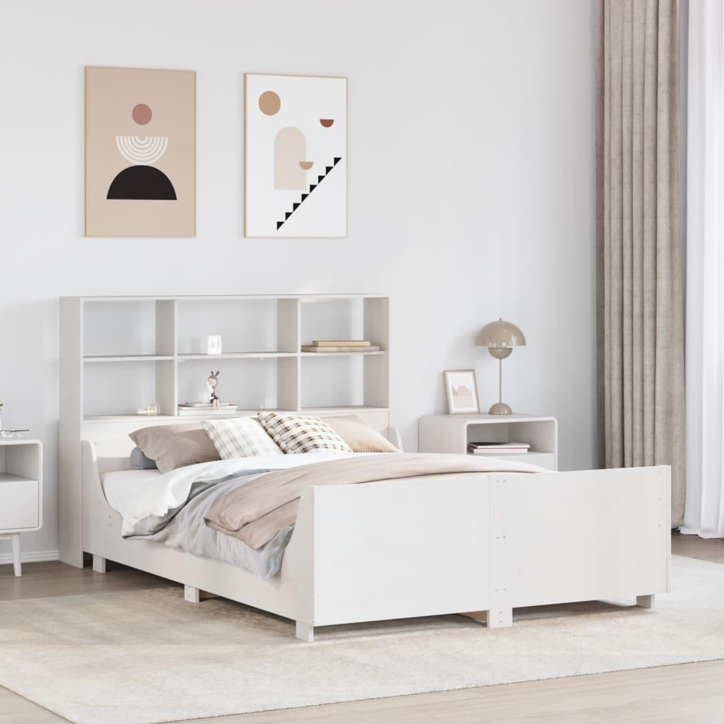 Seng Med Reol Uden Madras 160x200 Massivt Træ Hvid