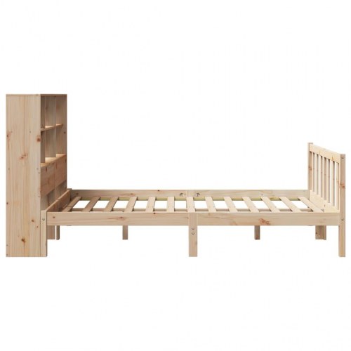 Seng med reol uden madras 120x200 cm massivt fyrretræ