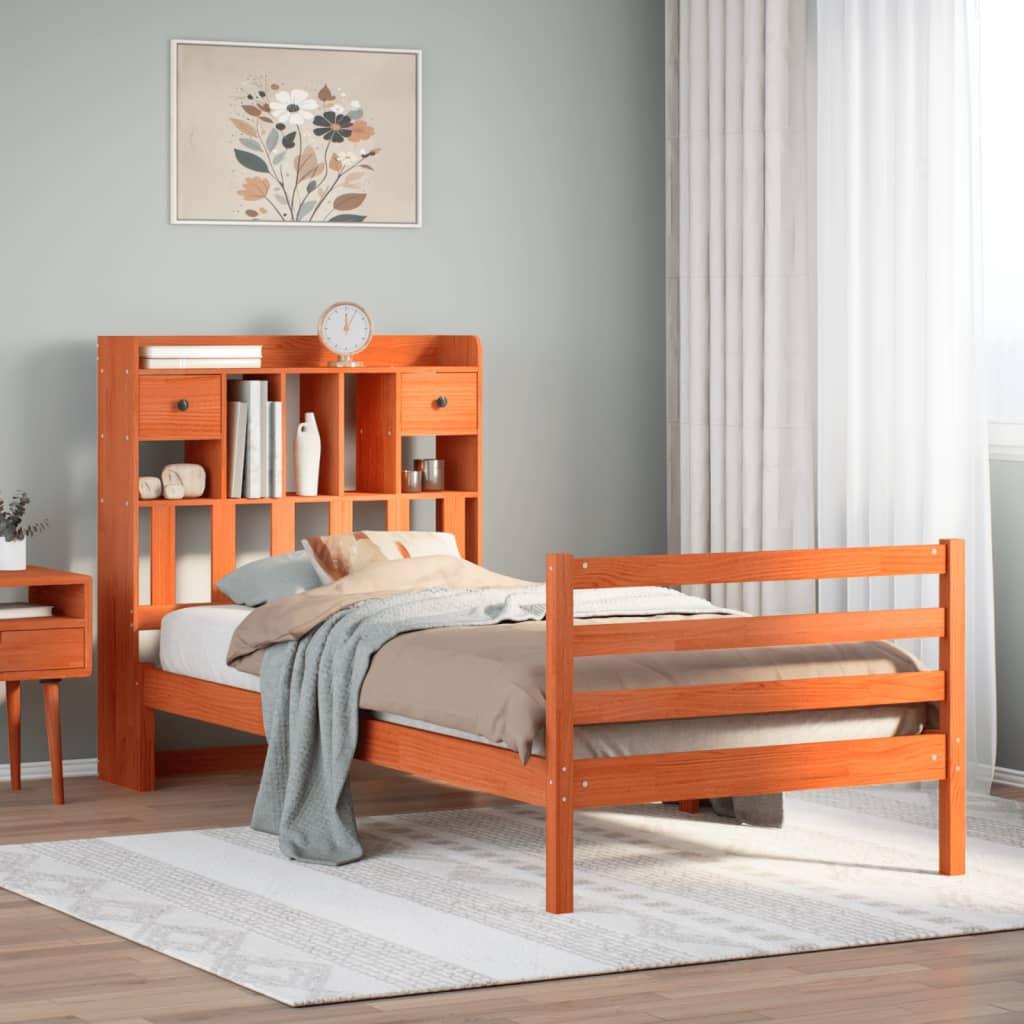 Seng Med Reol Uden Madras Massivt Fyrretræ - Gyldenbrun / 75 x 190 cm
