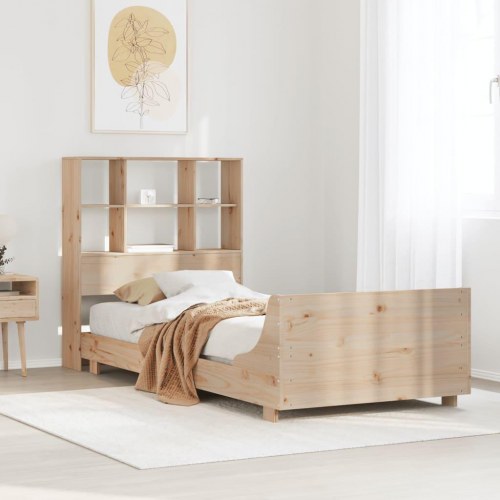 Sengeramme uden madras 75x190 cm massivt fyrretræ