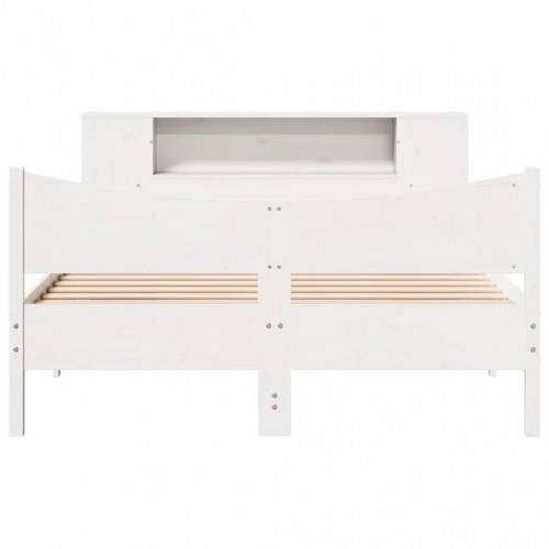 Sengeramme med opbevaring 160x200 cm - massivt fyrretræ, hvid