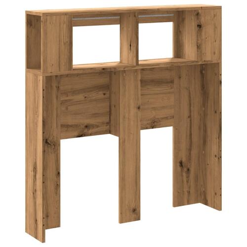 Sengegavl m. LED-lys 100x18,5x103,5 cm konstrueret træ kunsteg