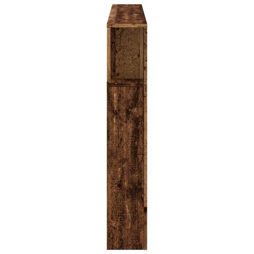 Sengegavl med LED 160x18,5x103,5 cm konstrueret træ antikt træ
