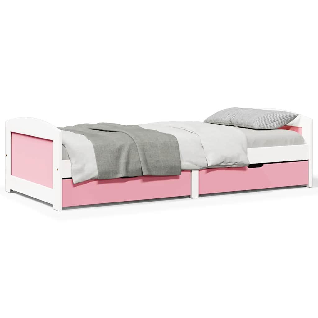 Daybed med to skuffer uden madras IRUN hvid og lyserød 90x200cm