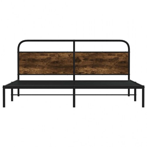 Sengeramme uden madras 180 x 200 cm i metal - røget egetræsfarve
