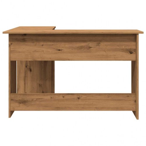 Hjørneskrivebord i konstrueret træ - L-form, 120×140×75 cm, artisan egetræ