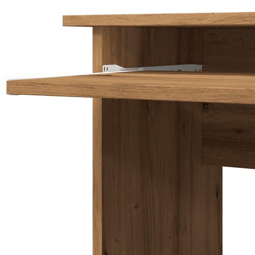 Hjørneskrivebord i konstrueret træ - L-form, 120×140×75 cm, artisan egetræ