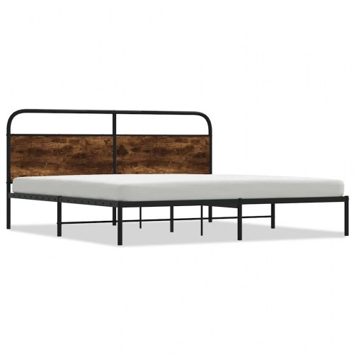 Sengeramme med sengegavl 193 x 203 cm - røget egetræ