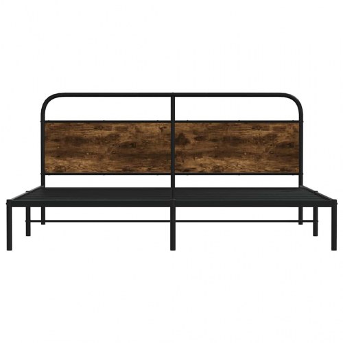 Sengeramme med sengegavl 193 x 203 cm - røget egetræ