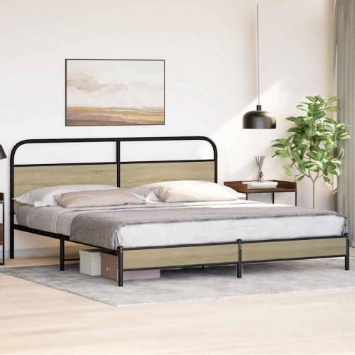 Sengeramme uden madras 200 x 200 cm i metal - sonoma-eg