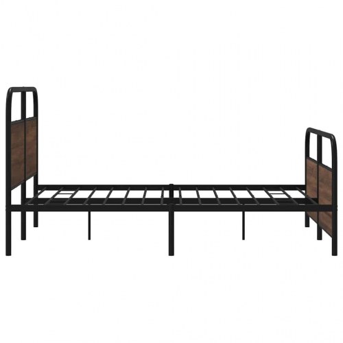 Sengeramme 160 x 200 cm med lamelbund - brun egetræsfarve
