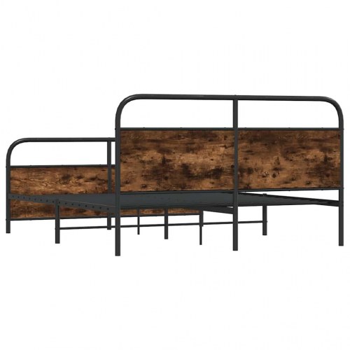 Sengeramme uden madras 180 x 200 cm i metal - røget egetræsfarve
