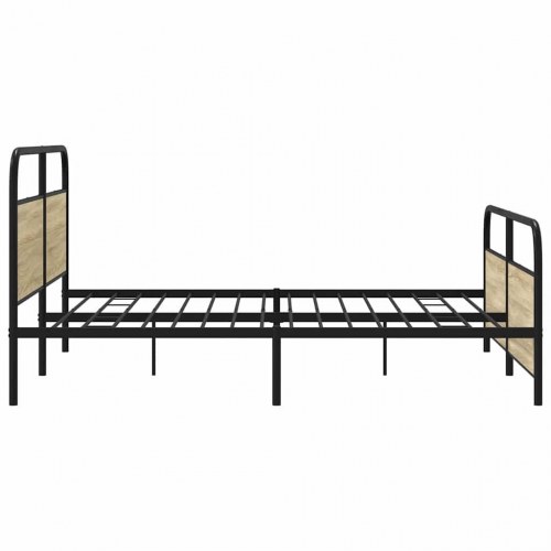 Sengeramme 183 x 213 cm - metal og sonoma-eg