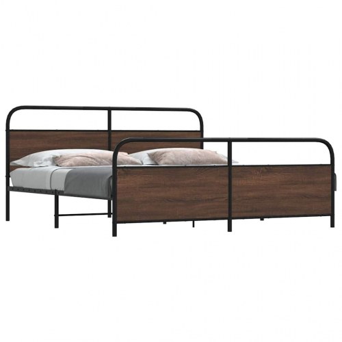 Sengeramme uden madras 183 x 213 cm - brun egetræsfarve