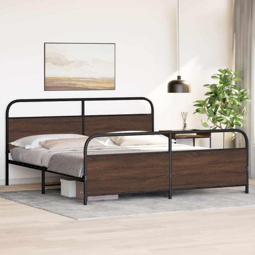 Sengeramme uden madras 183 x 213 cm - brun egetræsfarve