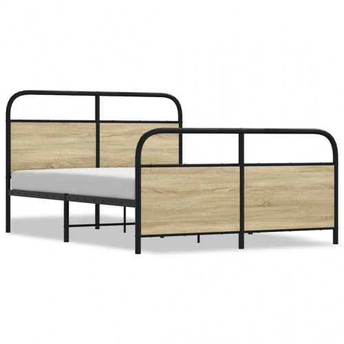 Sengeramme 137 x 190 cm med hoved- og fodgavl - sonoma-eg