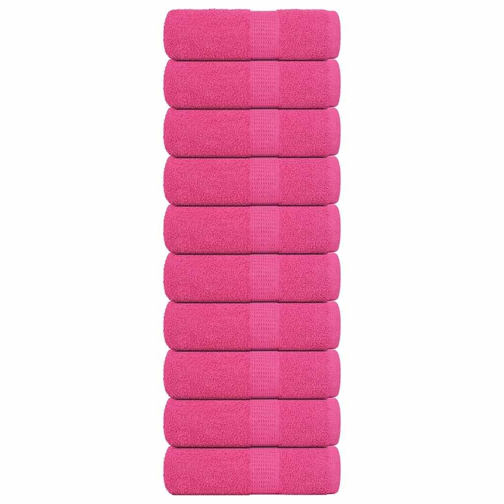 Gæstehåndklæder 10 stk. 30x50 cm 360 g/m2 100 % bomuld lyserød