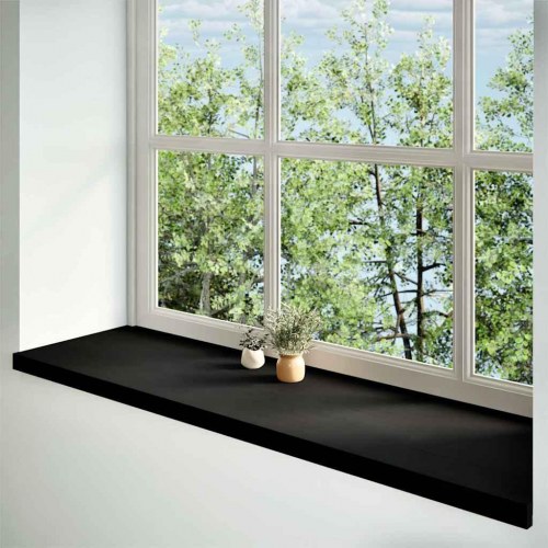 Vindueskarme 2 stk mørkebrun 140x40x2 cm massivt egetræ