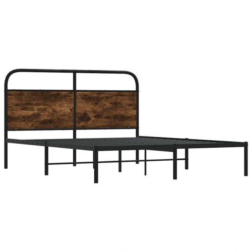 Sengeramme 120 x 190 cm uden madras med sengegavl - røget eg