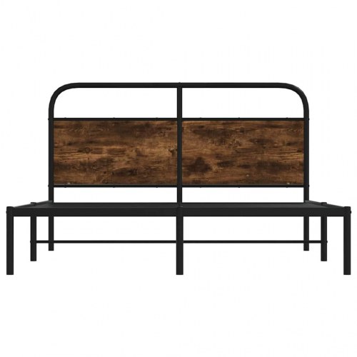 Sengeramme 120 x 190 cm uden madras med sengegavl - røget eg