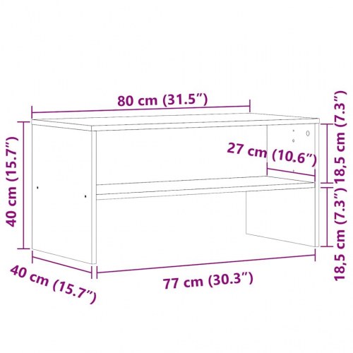 TV-bord 80 x 40 x 40 cm i konstrueret træ