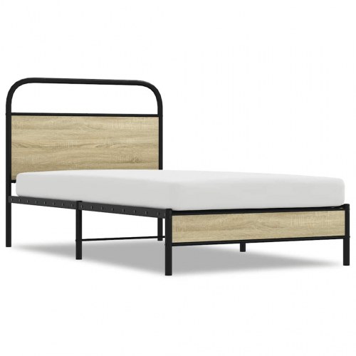 Sengeramme 100 x 200 cm med sengegavl - sonoma-eg