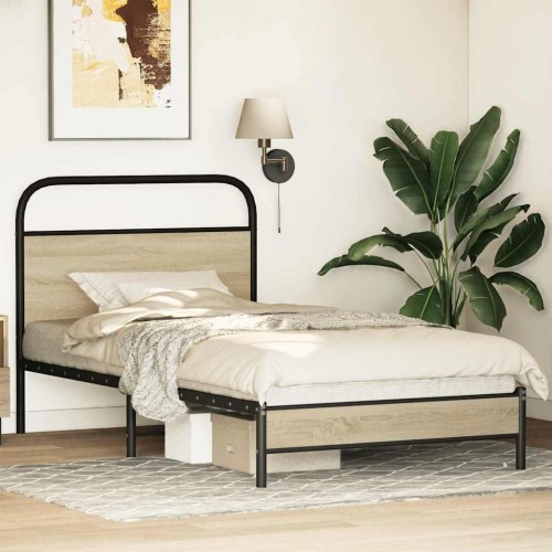 Sengeramme 100 x 200 cm med sengegavl - sonoma-eg
