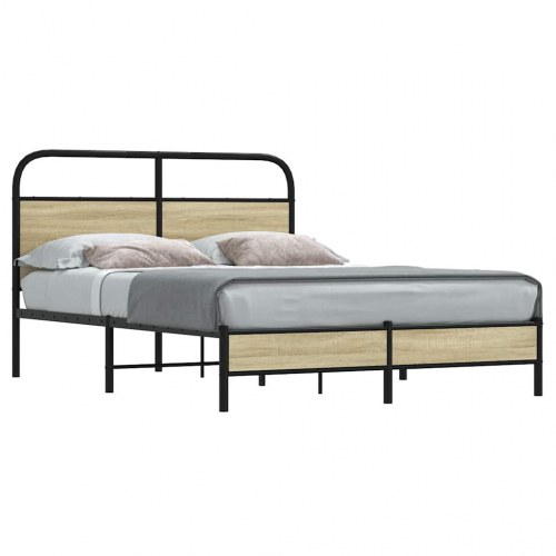 Sengeramme 120 x 190 cm med sengegavl - sonoma-eg