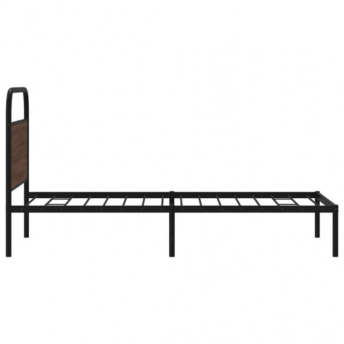 Sengeramme 90 x 190 cm med sengegavl - brun egetræ