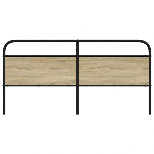 Sengegavl 190 cm stål og konstrueret træ sonoma-eg