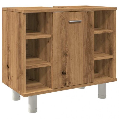 Badeværelsesskab 60 × 32 × 53,5 cm - konstrueret træ i kunsteg