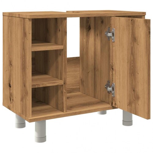 Badeværelsesskab 60 × 32 × 53,5 cm - konstrueret træ i kunsteg
