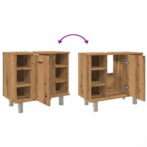 Badeværelsesskab 60 × 32 × 53,5 cm - konstrueret træ i kunsteg