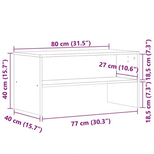 TV-bord 80 x 40 x 40 cm - antikt træ