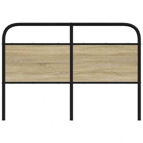 Sengegavl 140 cm stål og konstrueret træ sonoma-eg