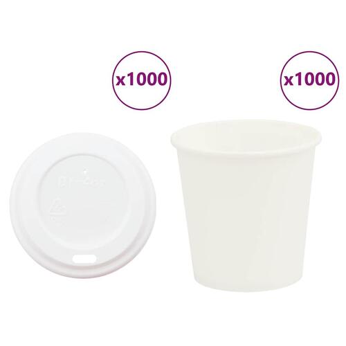 Kaffekopper af papir med låg 1000 stk. 4oz 100ml