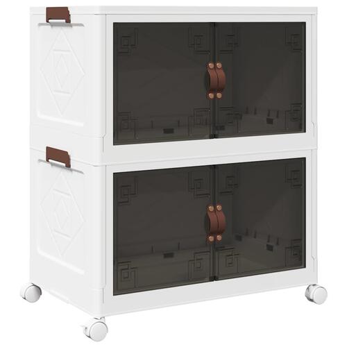 Stabelbar opbevaringskasse med hjul 2-etagers 75 L 64x40x76 cm