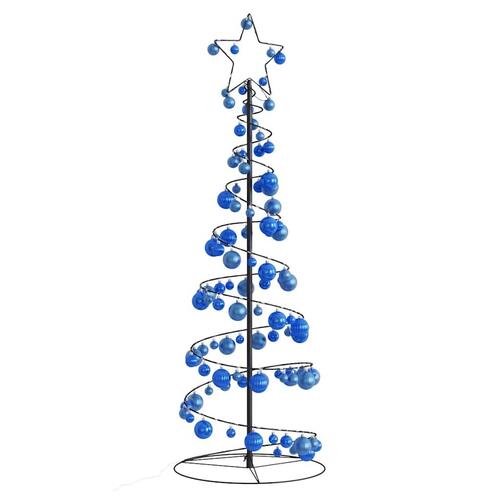LED-juletræ med kugler 100 LED'er 150 cm varmt hvidt lys