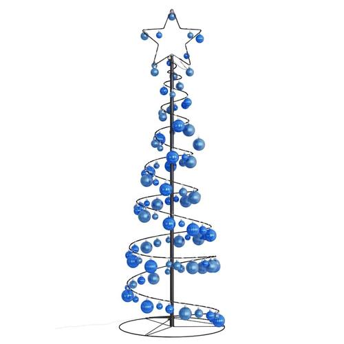 LED-juletræ med kugler 100 LED'er 150 cm varmt hvidt lys