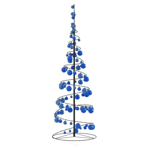 LED-juletræ med kugler 100 LED'er 150 cm varmt hvidt lys