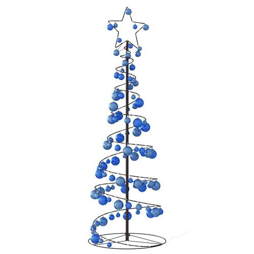 LED-juletræ med kugler 100 LED'er 150 cm varmt hvidt lys