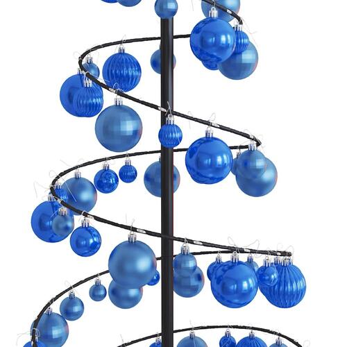 LED-juletræ med kugler 100 LED'er 150 cm varmt hvidt lys