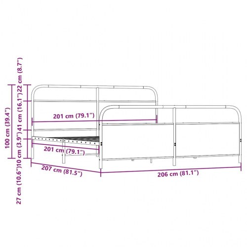Sengeramme uden madras 200 x 200 cm - sonoma-eg