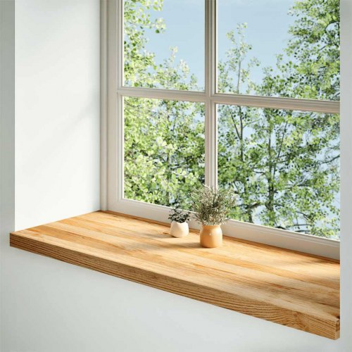 Vindueskarme i massivt egetræ 2 stk - lysebrun 100×40×2 cm